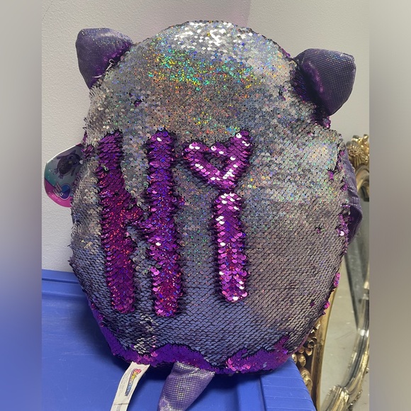 SHIMMEEZ Cristy The Cat Large 14” Pillow Plush Stuffed Animal Reversible Sequins - Picture 5 of 10